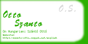 otto szanto business card