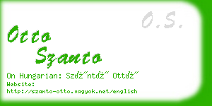 otto szanto business card